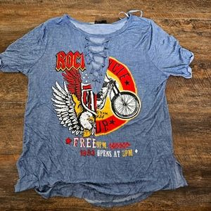 Shirt with a deep V plunge